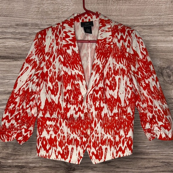 Bold and Beautiful: Red and White Blazer by New York Clothing Co. - Picture 1 of 5